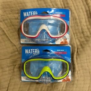 Water sun & fun swim mask set of 2 UV protection latex free swimming goggles